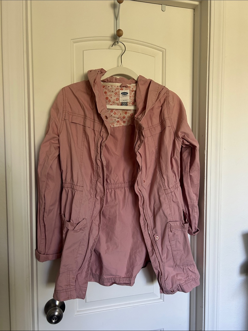 Old Navy Dusty Rose Hooded Utility Jacket